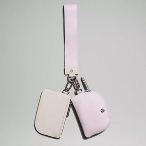 LULULEMON Dual Pouch Wristlet in White Opal/Meadowsweet Pink